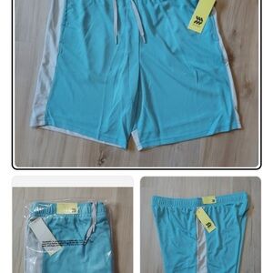 All in Motion Men's Athletic Shorts - Blue and White